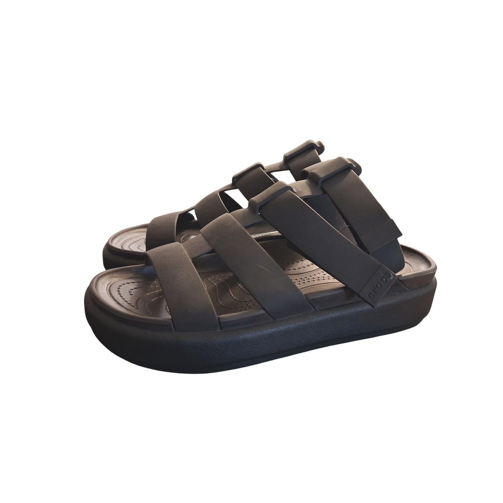 Crocs Brooklyn Gladiator Sandals Black Platform Strappy LiteRide Womens 9